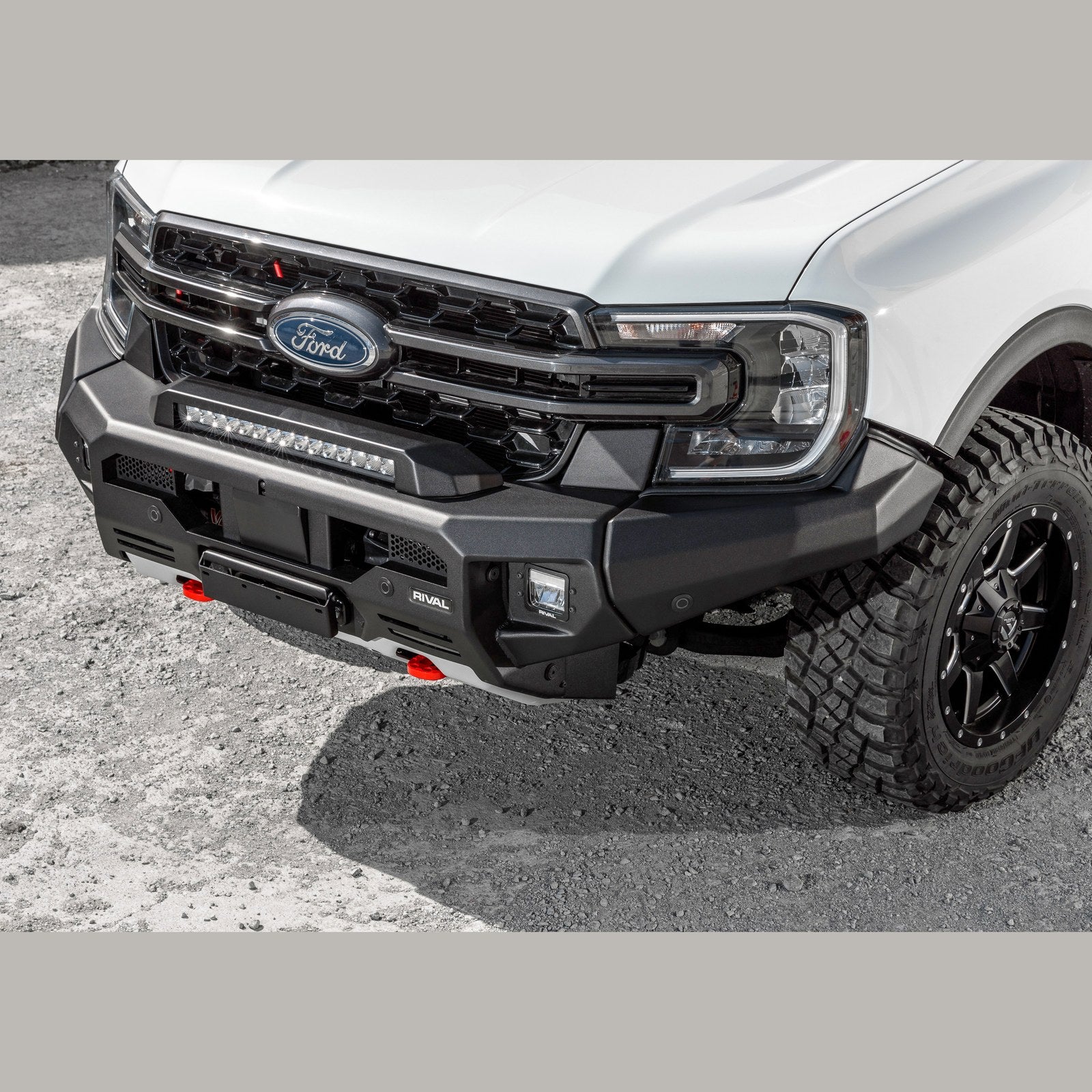 Pare-chocs avant aluminium RIVAL platine treuil – Ford Ranger T8/T9 (2019-2023+) – vue 1