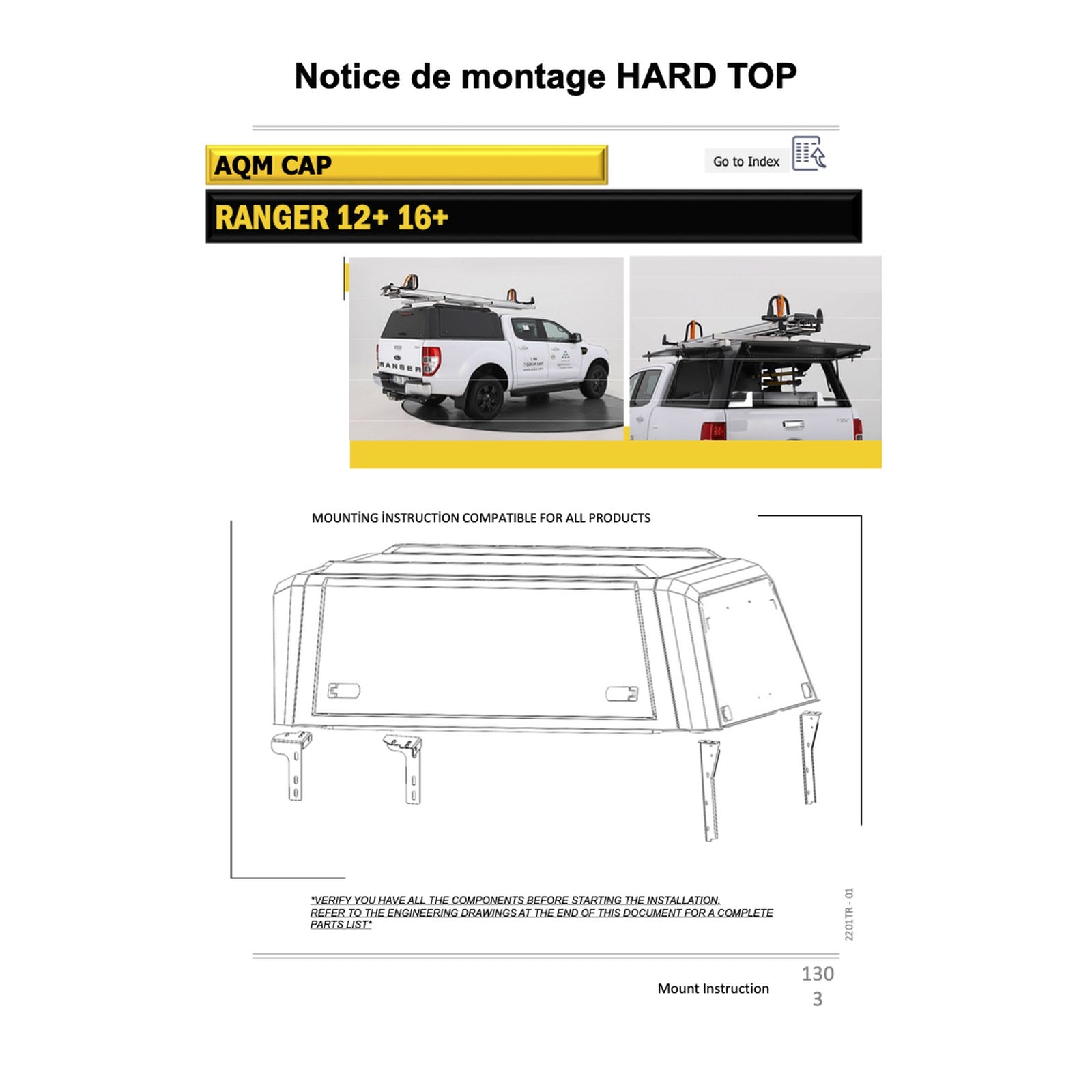 Hardtop acier au carbone Pickup-FRA – Ford Ranger & Raptor – vue 12