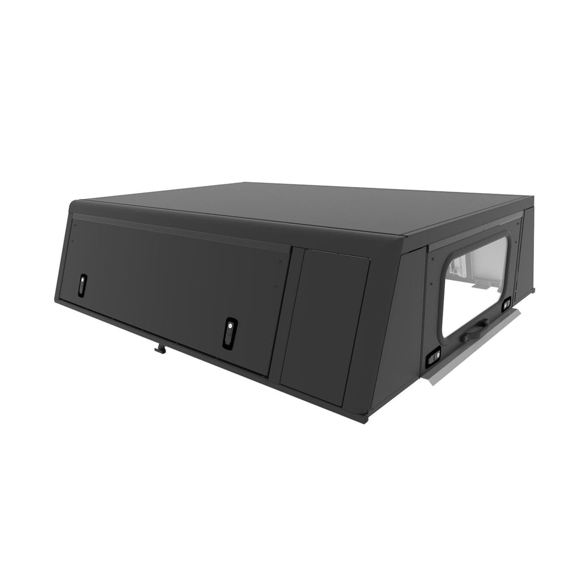 Hardtop Adventure noir lisse aluminium Super cabine Alu-Cab – Ford Ranger T6/T7/T8 (2012-2022) – vue 1