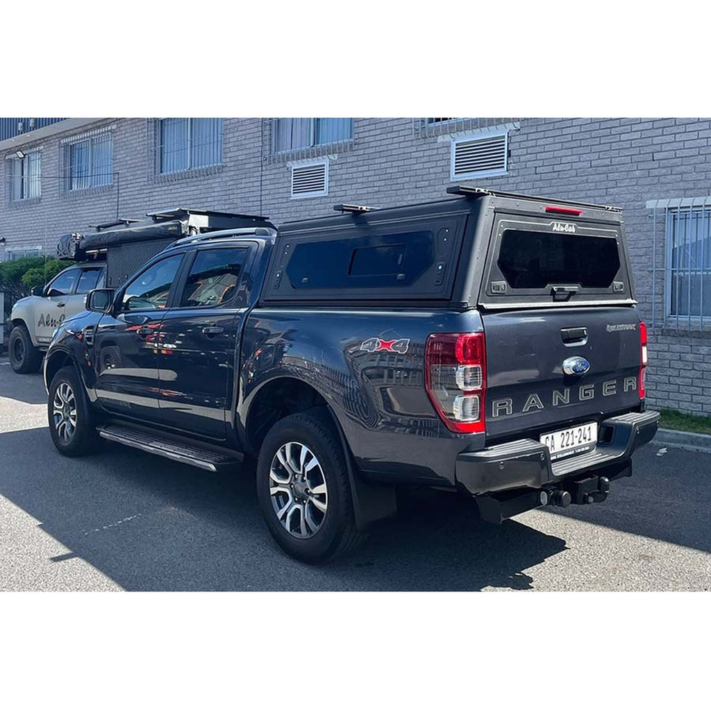 Hardtop Contour noir lisse avec fenêtres latérales Double cabine Alu-Cab – Ford Ranger T6/T7/T8 (2012-2022) – vue 1