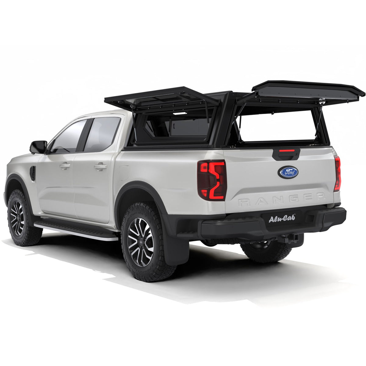 Hardtop Contour noir lisse avec fenêtres latérales Double cabine Alu-Cab – Ford Ranger T9 (2023+) – vue 5
