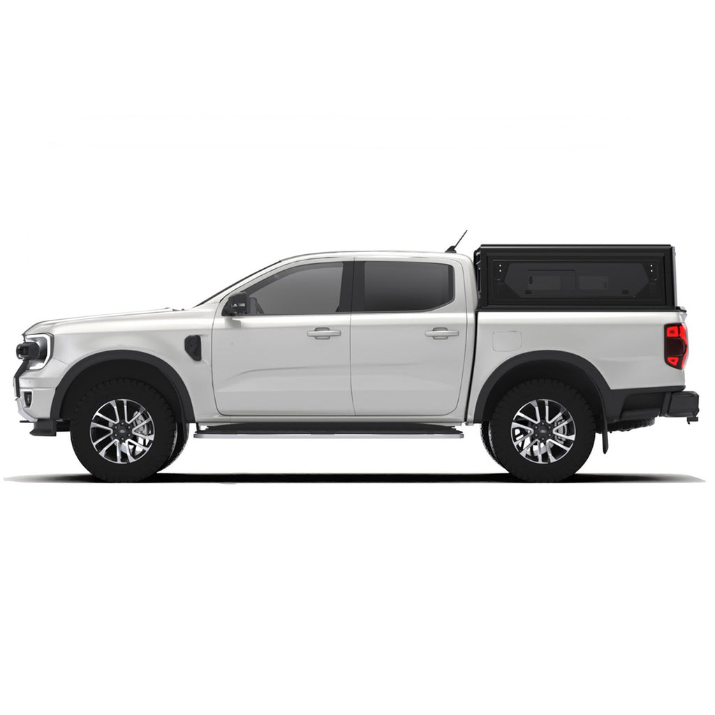 Hardtop Contour noir lisse avec fenêtres latérales Double cabine Alu-Cab – Ford Ranger T9 (2023+) – vue 8