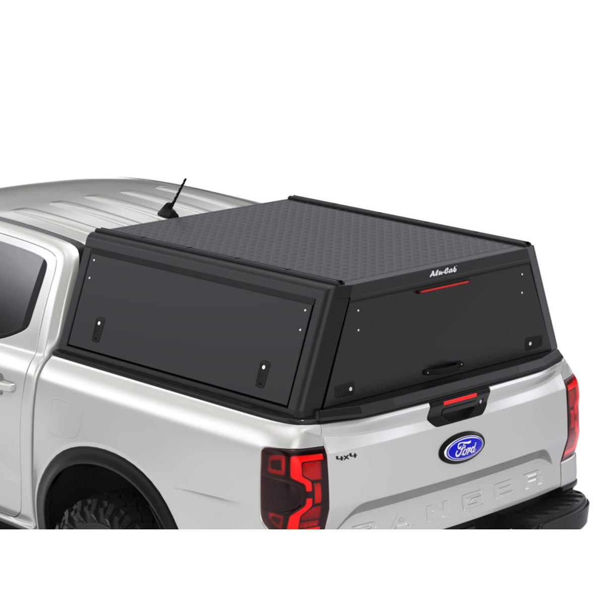 Hardtop Explorer Guard noir strié aluminium Double cabine Alu-Cab – Ford Ranger T9 (2023+) – vue 3