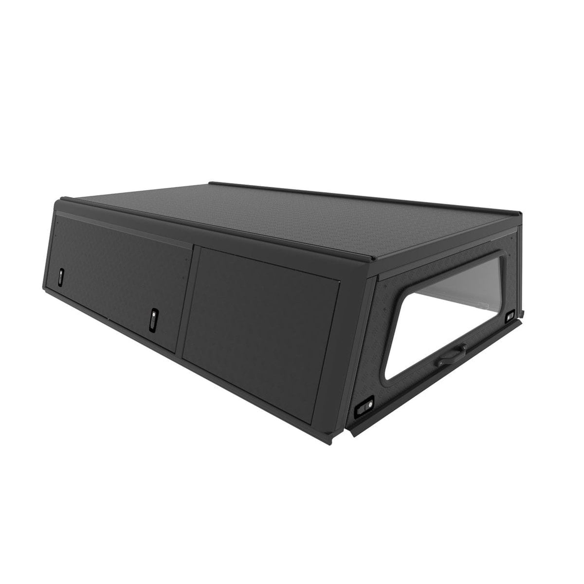 Hardtop Explorer noir lisse aluminium Simple cabine Alu-Cab – Ford Ranger T6/T7/T8 (2012-2022) – vue 1