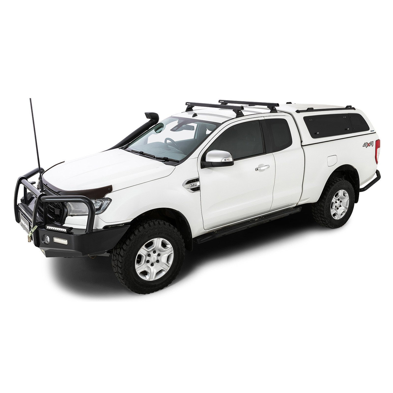 Kit 2 barres de toit Heavy Duty noires 1250mm RCH Rhino-Rack – Ford Ranger & Raptor – vue 2