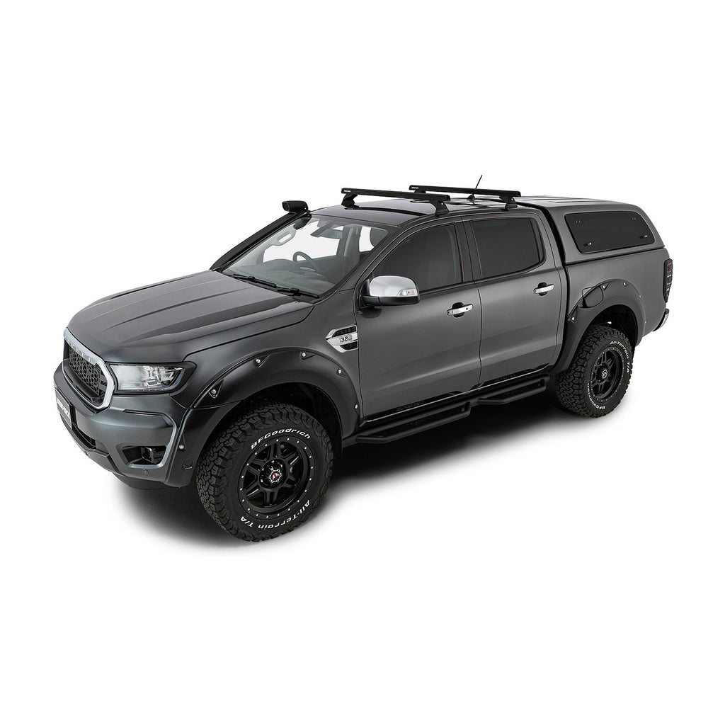 Kit 2 barres de toit Heavy Duty noires 1250mm RCH Rhino-Rack – Ford Ranger & Raptor (2012->) – vue 2