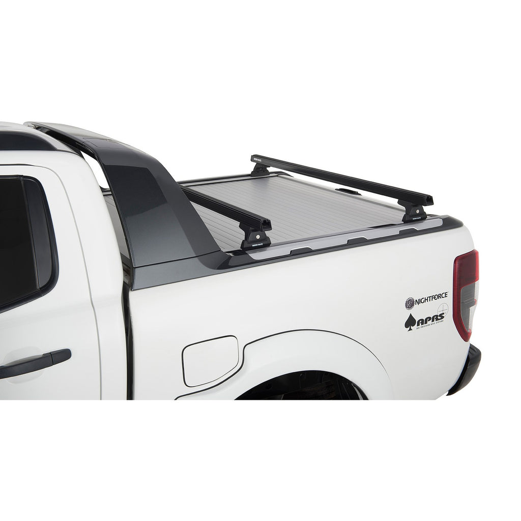 Kit 2 barres de toit Heavy Duty noires 1500mm + pieds RLT600 Rhino-Rack – Ford Ranger & Raptor – vue 1