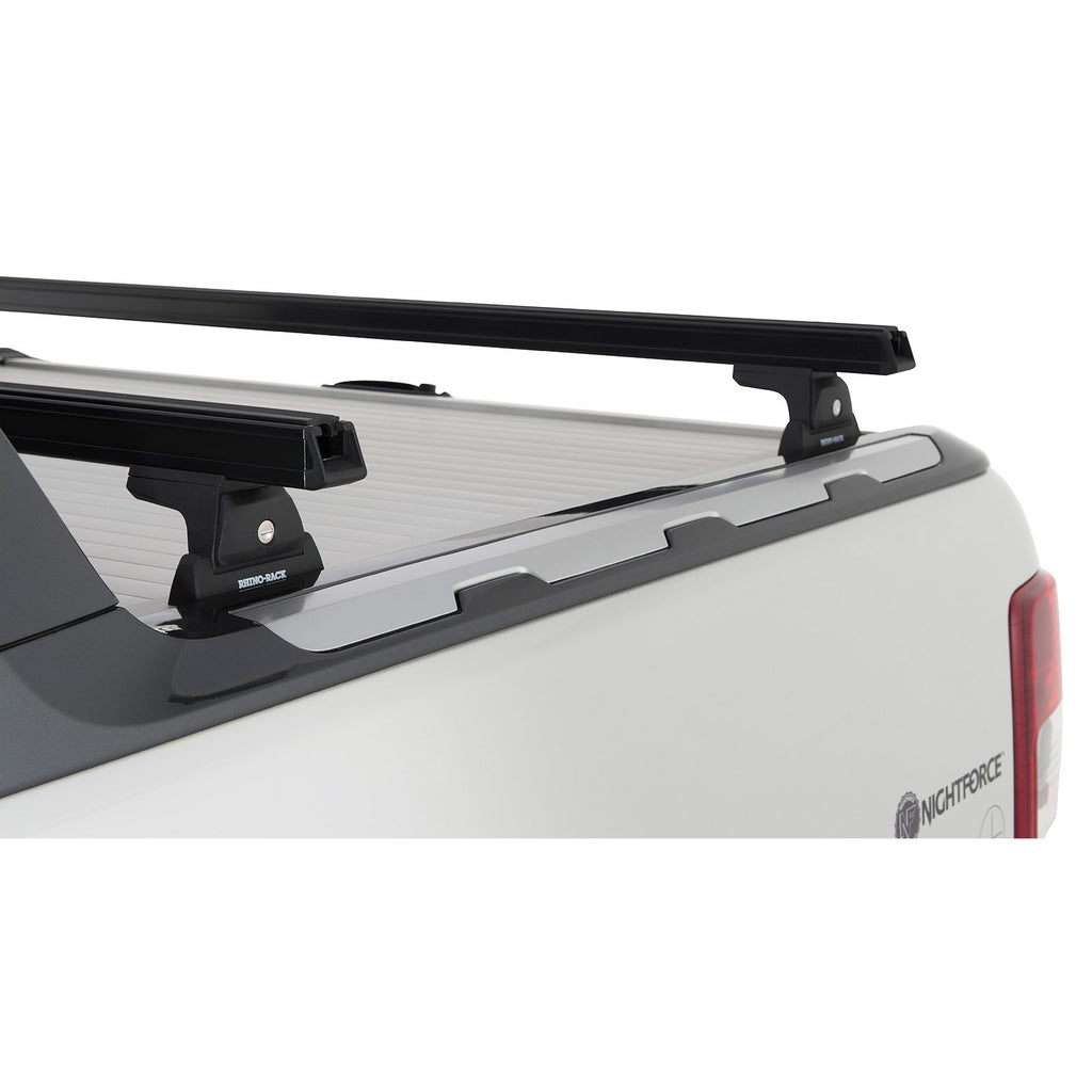 Kit 2 barres de toit Heavy Duty noires 1500mm + pieds RLT600 Rhino-Rack – Ford Ranger & Raptor – vue 5