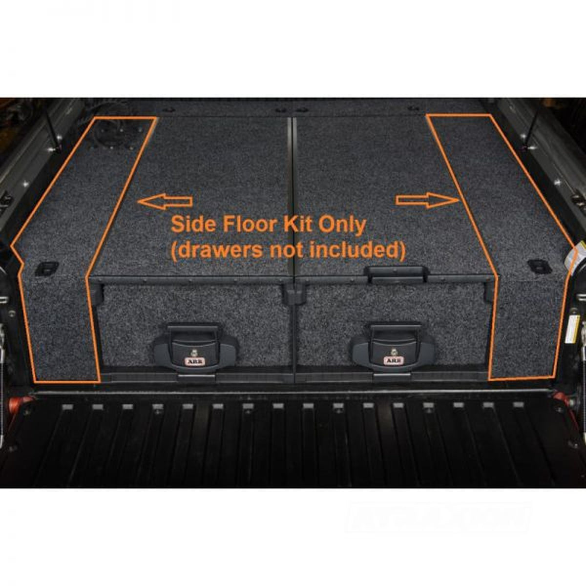 Kit plancher latéral ARB Outback benne sans bac de protection – Ford Ranger T9 (2023+) – vue 1