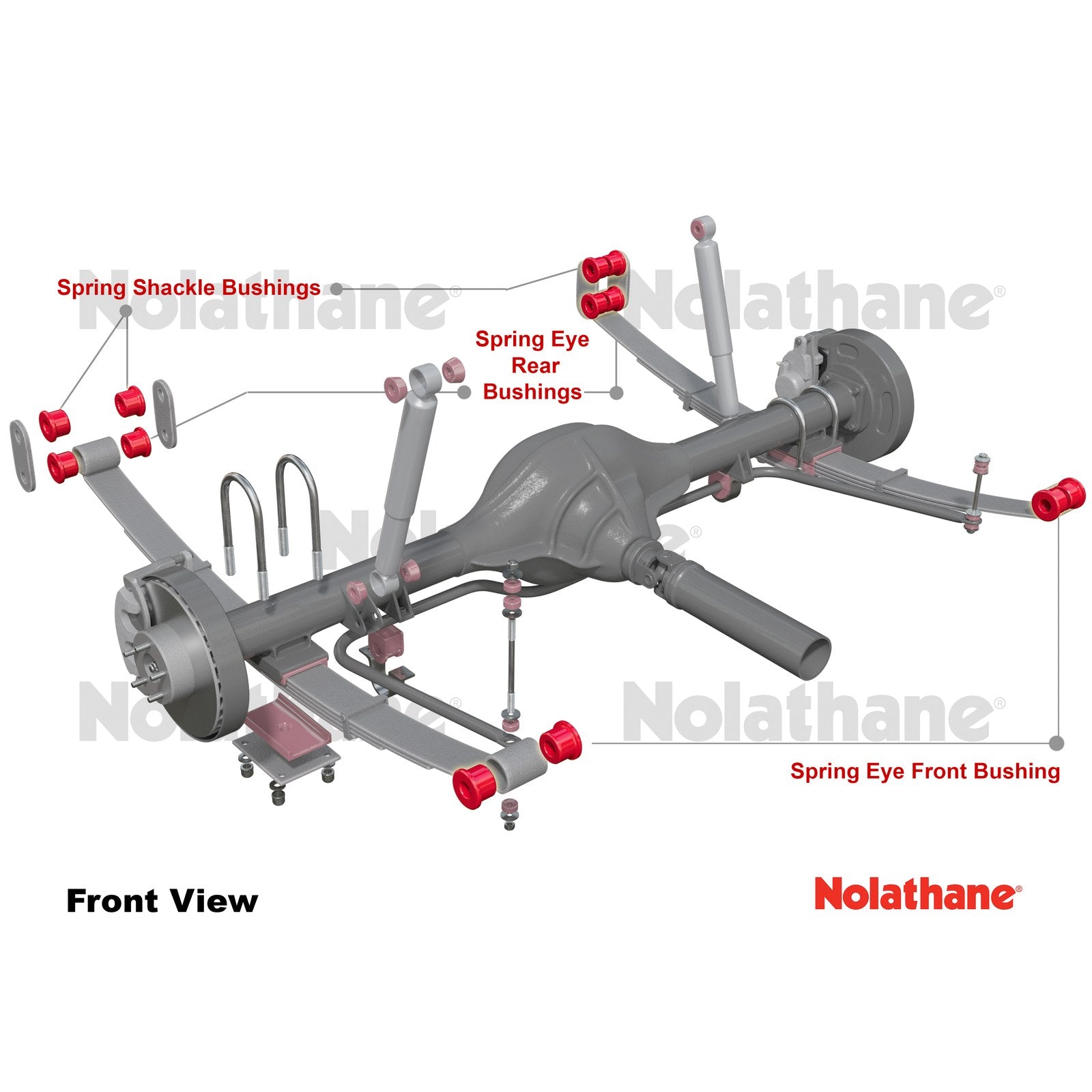 Kit silent blocs de lame polyuréthane Nolathane – Ford Ranger T6/T7/T8 (2012-2023) – vue 4