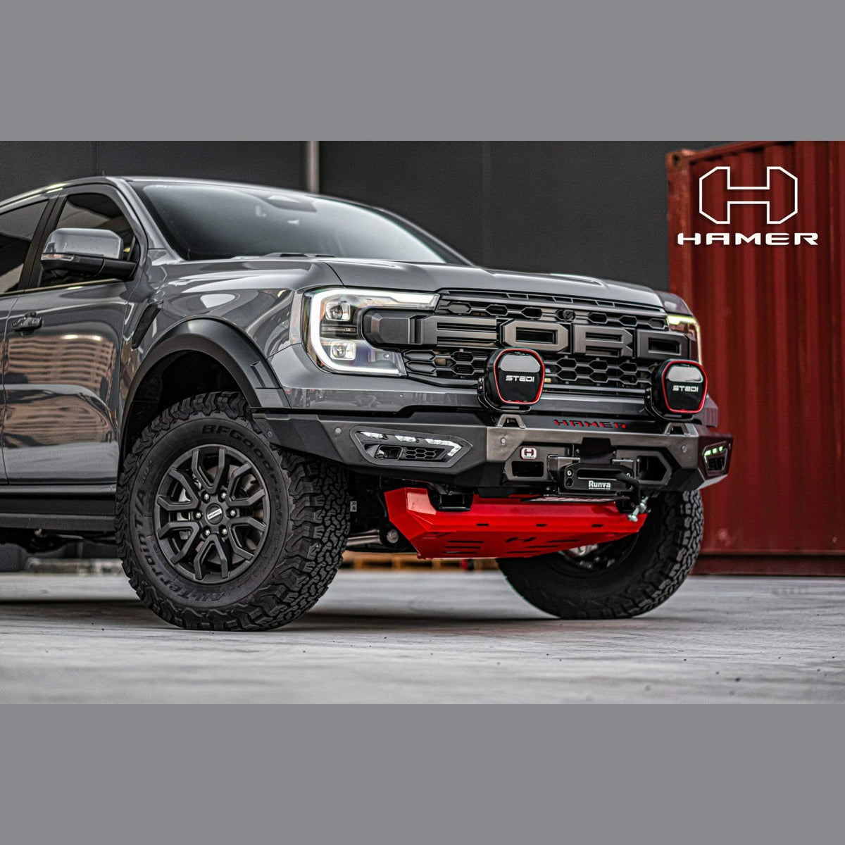 Pare-chocs avant acier HAMER Atlas – Ford Ranger Raptor (2023+) – vue 4
