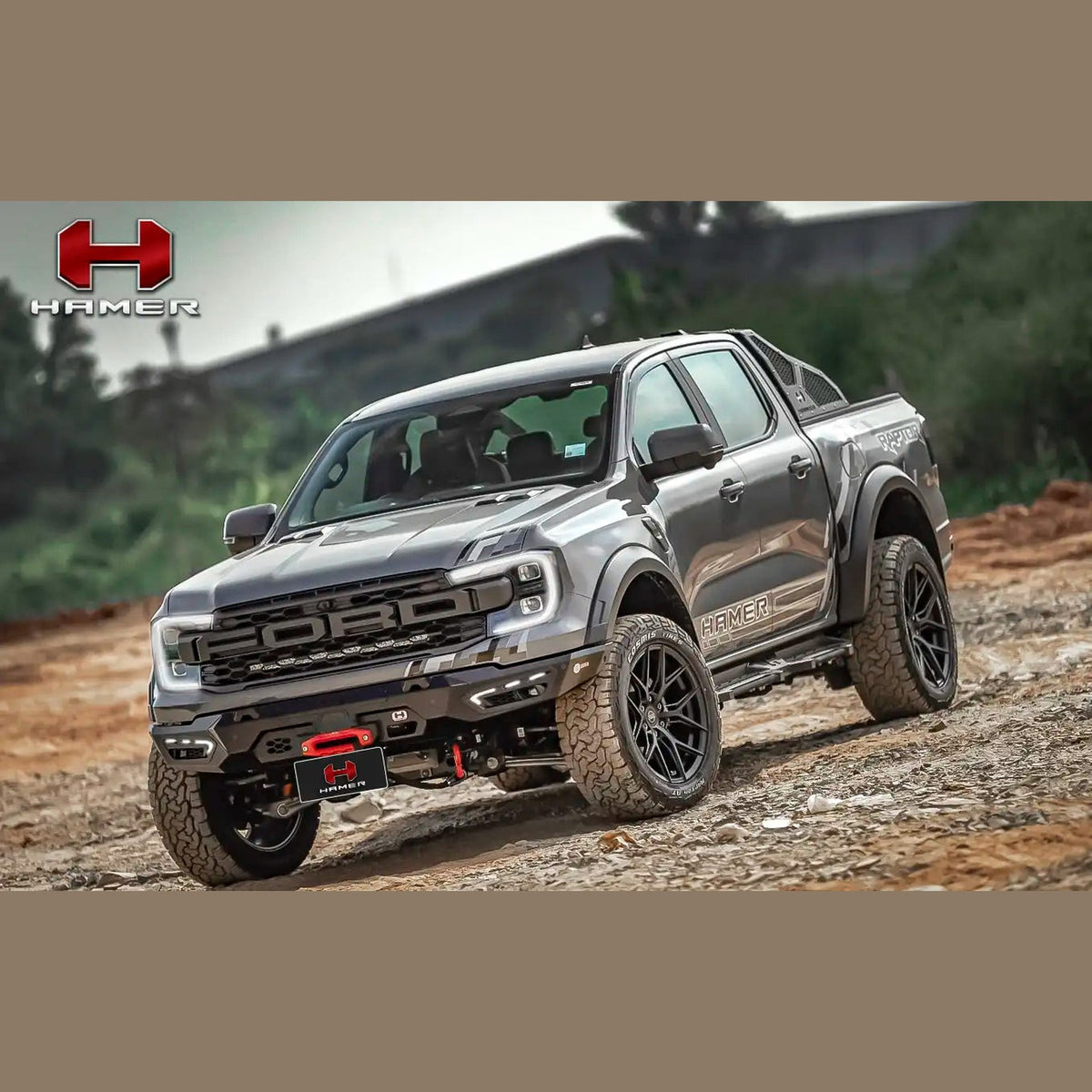 Pare-chocs avant acier HAMER Atlas – Ford Ranger Raptor (2023+) – vue 5