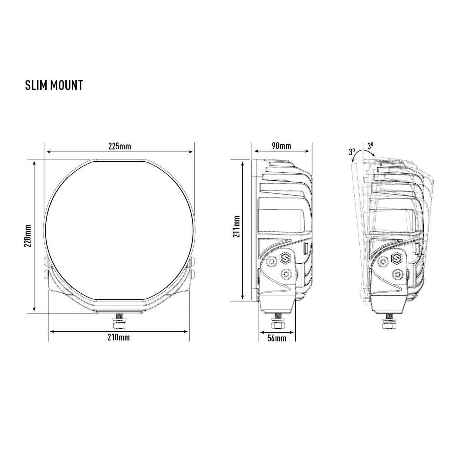 Phare LED Lazer Sentinel 9" Highline feux de position – Ford Ranger 4x4 – vue 2