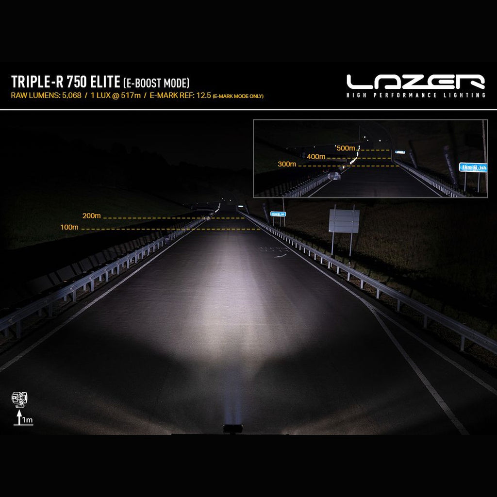 Phare LED LAZER Triple-R 4 Gen2 Elite noir 5068 Lm – Ford Ranger 4x4 – vue 4