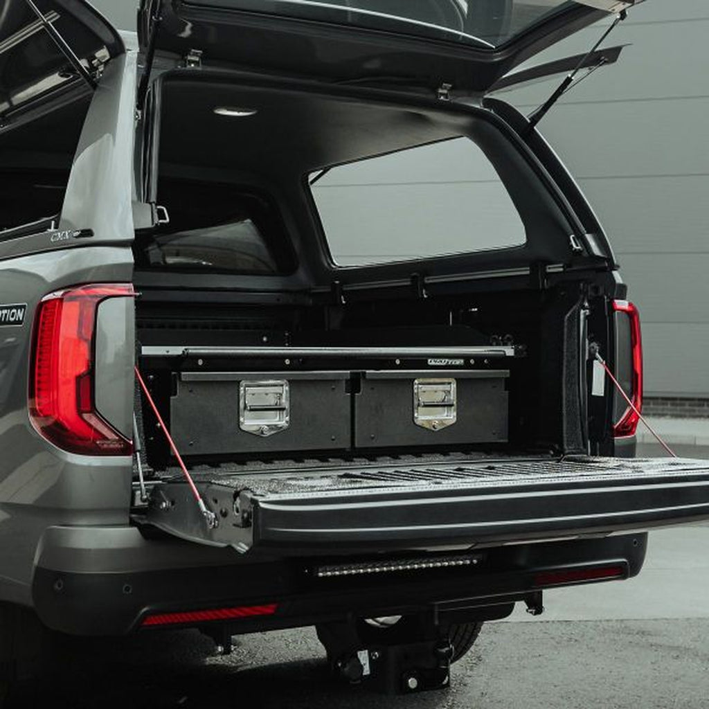 Plancher coulissant + double tiroirs Pro//Top – Ford Ranger & Raptor T9 (2023+) double cabine – vue 1