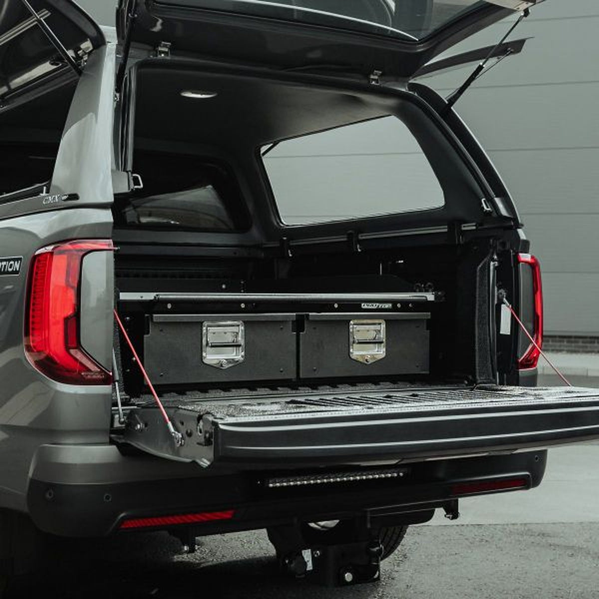 Plancher coulissant + double tiroirs Pro//Top – Ford Ranger & Raptor T9 (2023+) double cabine – vue 1