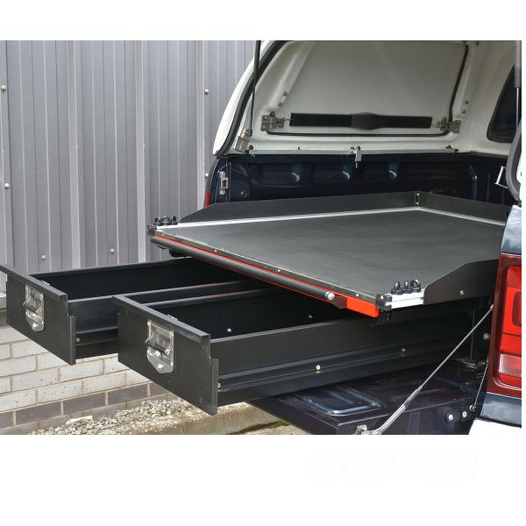 Plancher coulissant + double tiroirs Pro//Top – Ford Ranger & Raptor T9 (2023+) double cabine – vue 2