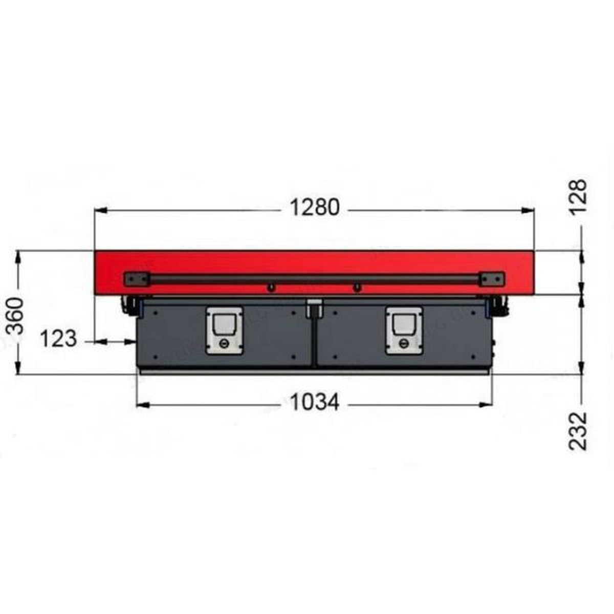 Plancher coulissant + double tiroirs Pro//Top – Ford Ranger & Raptor T9 (2023+) double cabine – vue 3