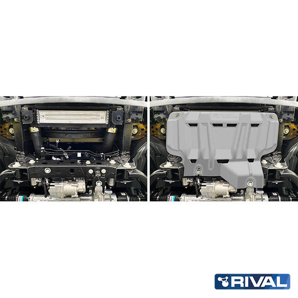 Plaque de protection radiateur RIVAL aluminium 6 mm – Ford Ranger T8/T9 (2019-2023+) – vue 2
