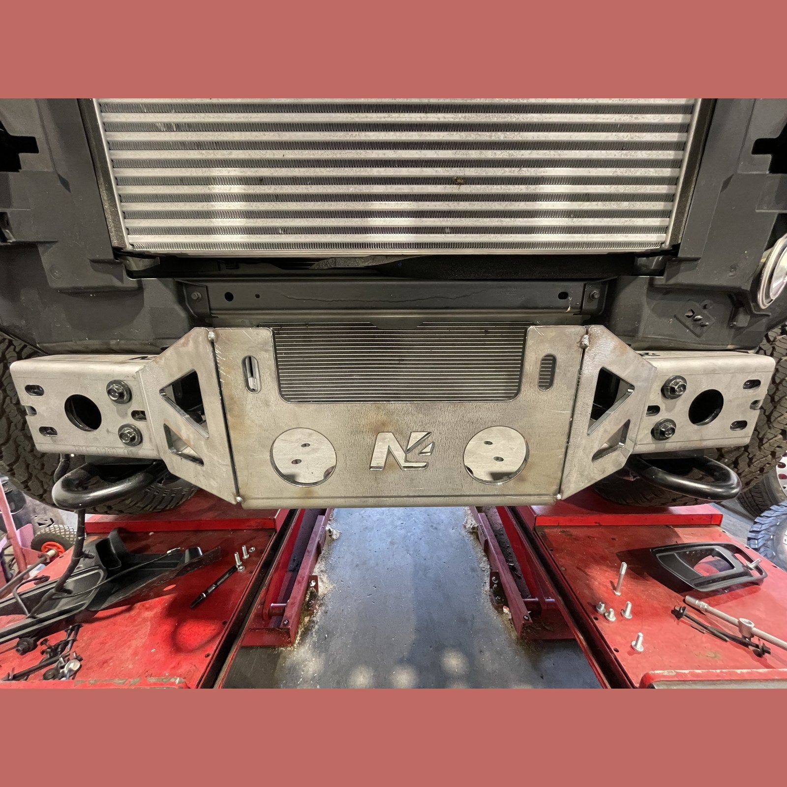 Platine de treuil intégrée pare-chocs d'origine N4-Offroad – Ford Ranger Raptor (2019-2023) – vue 2