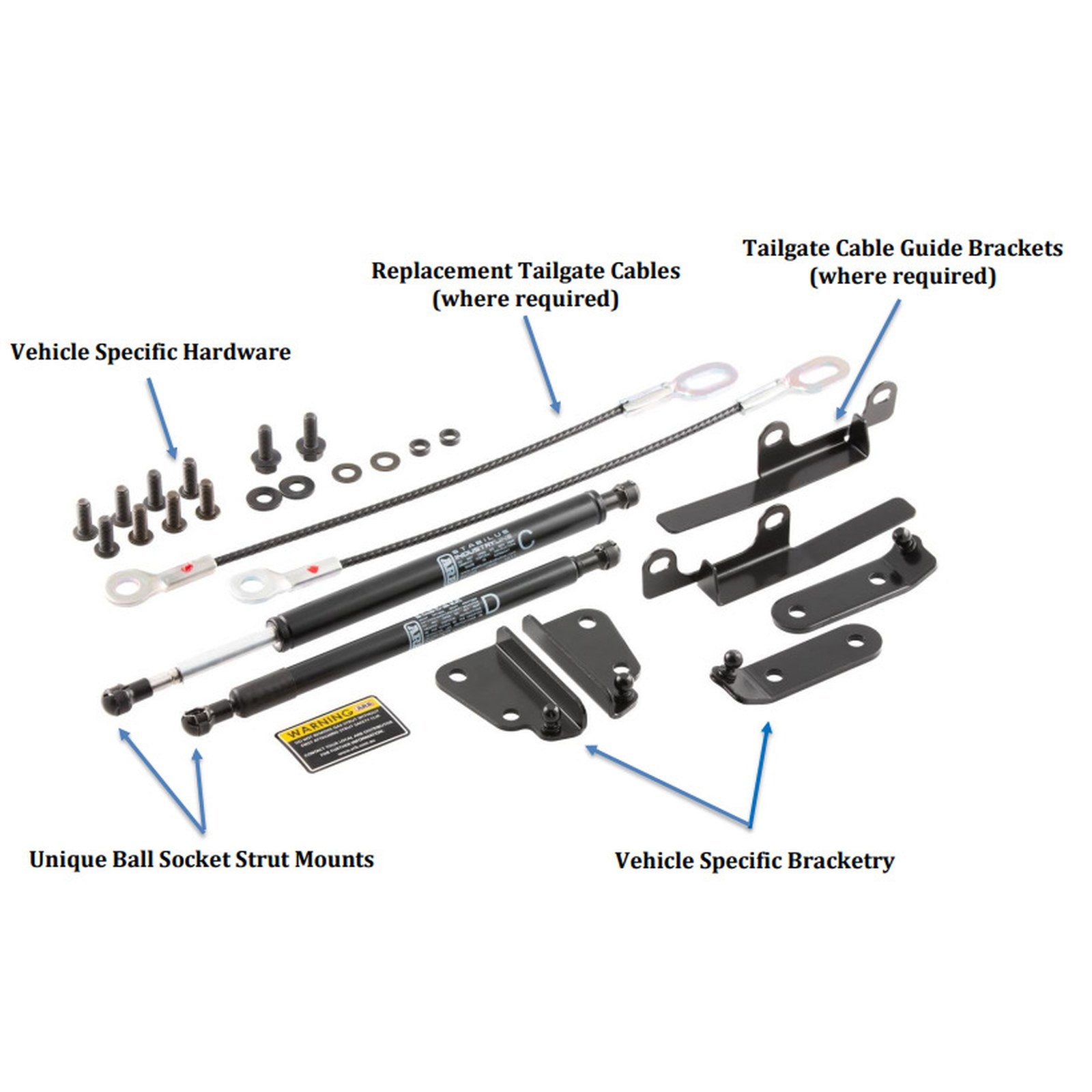 Double vérins d'assistance de ridelle ARB – Ford Ranger T6/T7 (2012-2019) – vue 1