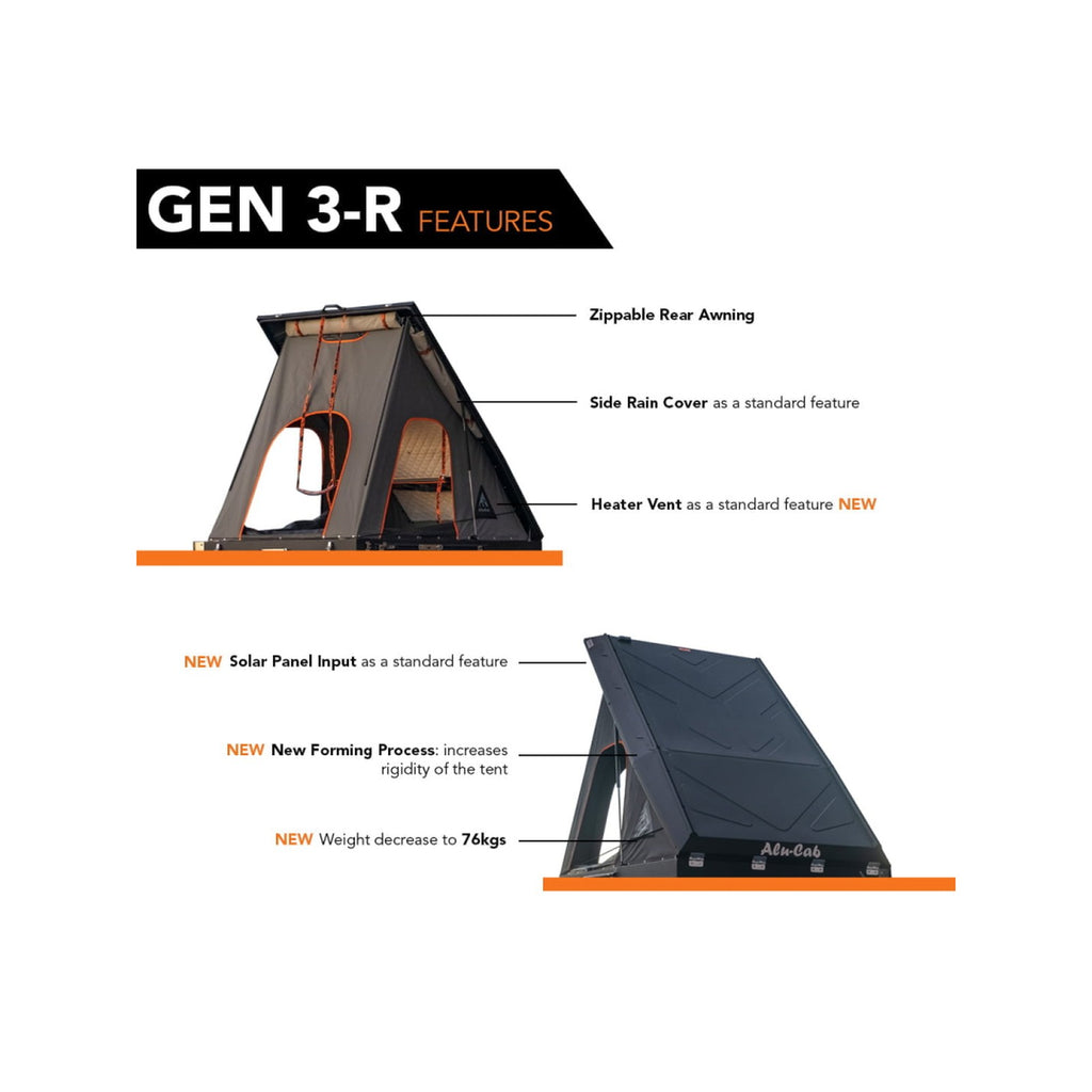 Tente de toit rigide Alu-Cab Gen 3-R Expedition noire – voiture, SUV & 4x4 – vue 4