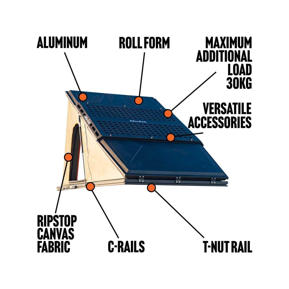 Tente de toit rigide légère Alu-Cab LT-50 Lightweight – voiture, SUV & 4x4 – vue 2
