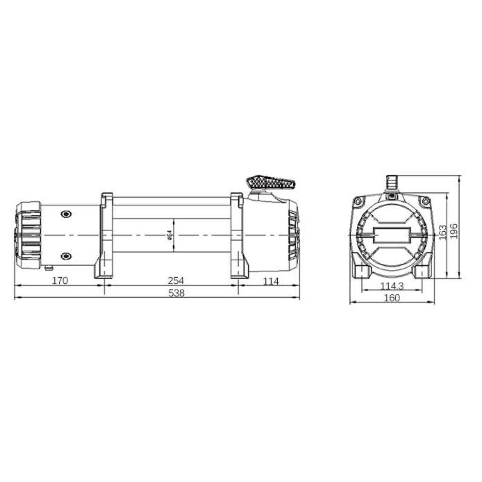 Treuil T-MAX EW12500S MuscleLift 5670 kg corde synthétique – Ford Ranger 4x4 – vue 4